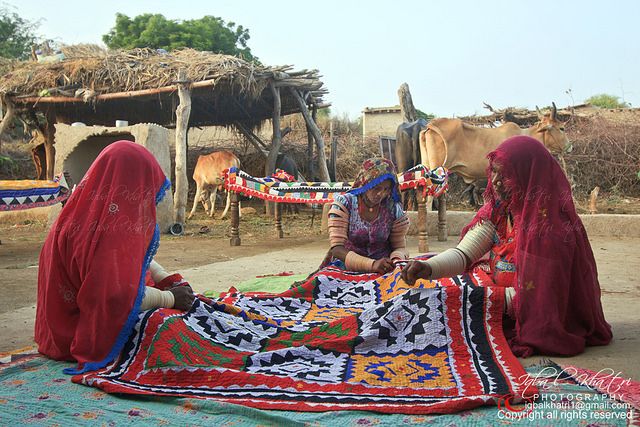 Colorful Indian handicraft market
